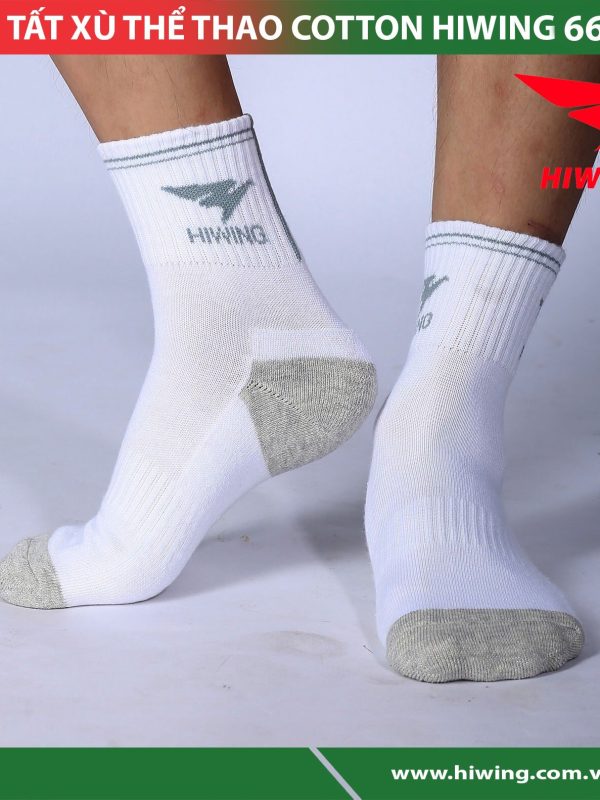Tất thể thao Hiwing 66 màu Trắng