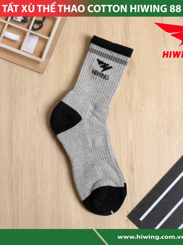 Tất thể thao Hiwing 88 màu Xám Đen