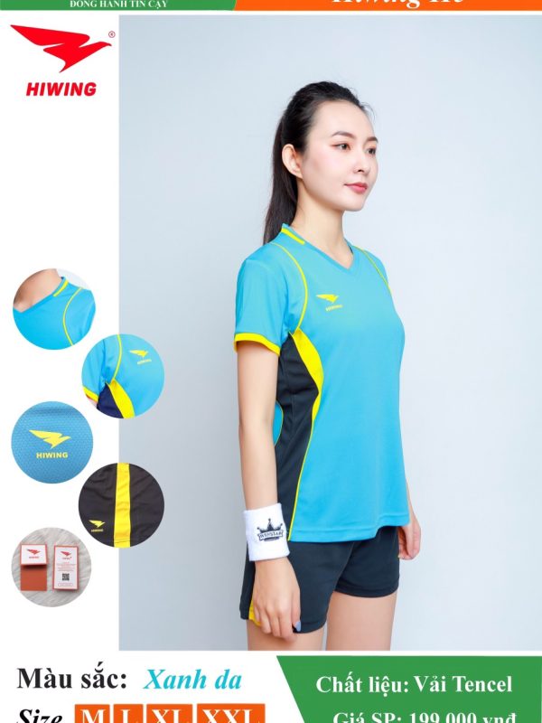 Alternative view of Áo bóng chuyền Nữ Hiwing H5 màu Xanh Da