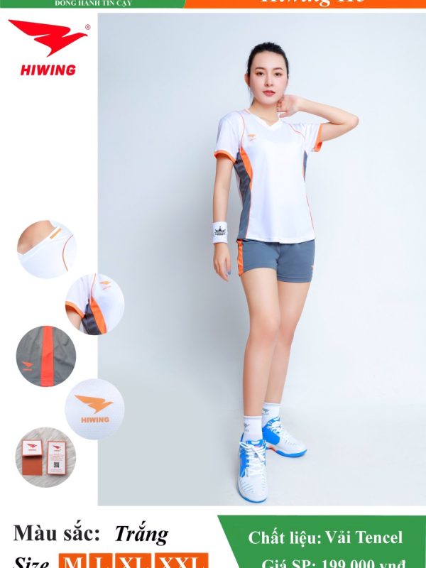 Áo bóng chuyền Nữ Hiwing H5 màu Trắng
