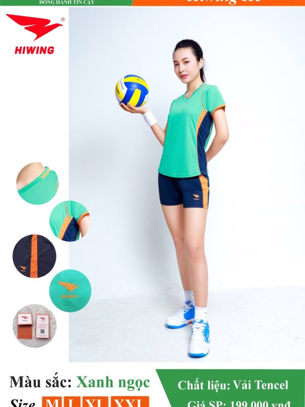 Áo bóng chuyền Nữ Hiwing H5 màu Xanh Ngọc