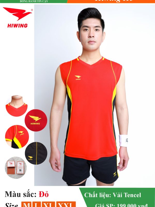Alternative view of Áo bóng chuyền Nam Hiwing H5 màu Đỏ