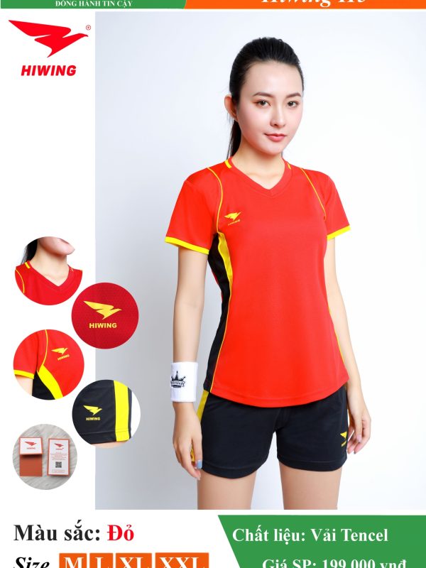 Alternative view of Áo bóng chuyền Nữ Hiwing H5 màu Đỏ