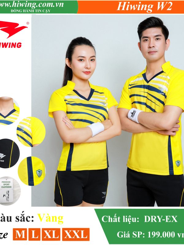 Alternative view of Áo bóng chuyền, áo cầu lông Nam Hiwing W2 màu Vàng