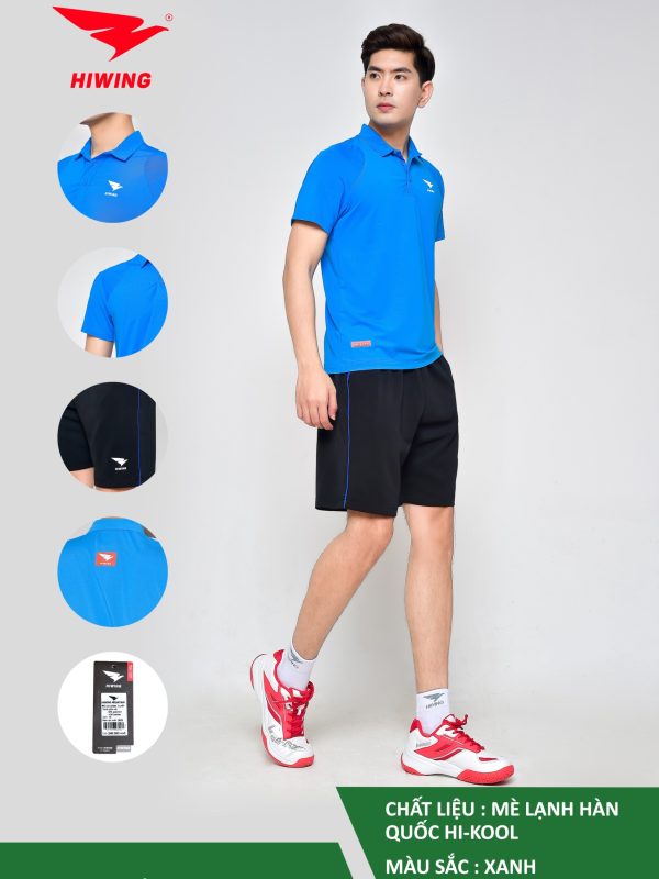 Áo cầu lông Nam Hiwing Lux 1 màu Xanh