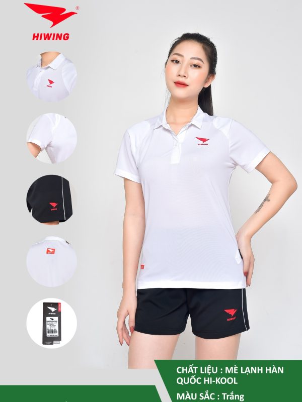 Alternative view of Áo cầu lông Nữ Hiwing Lux 1 màu Trắng