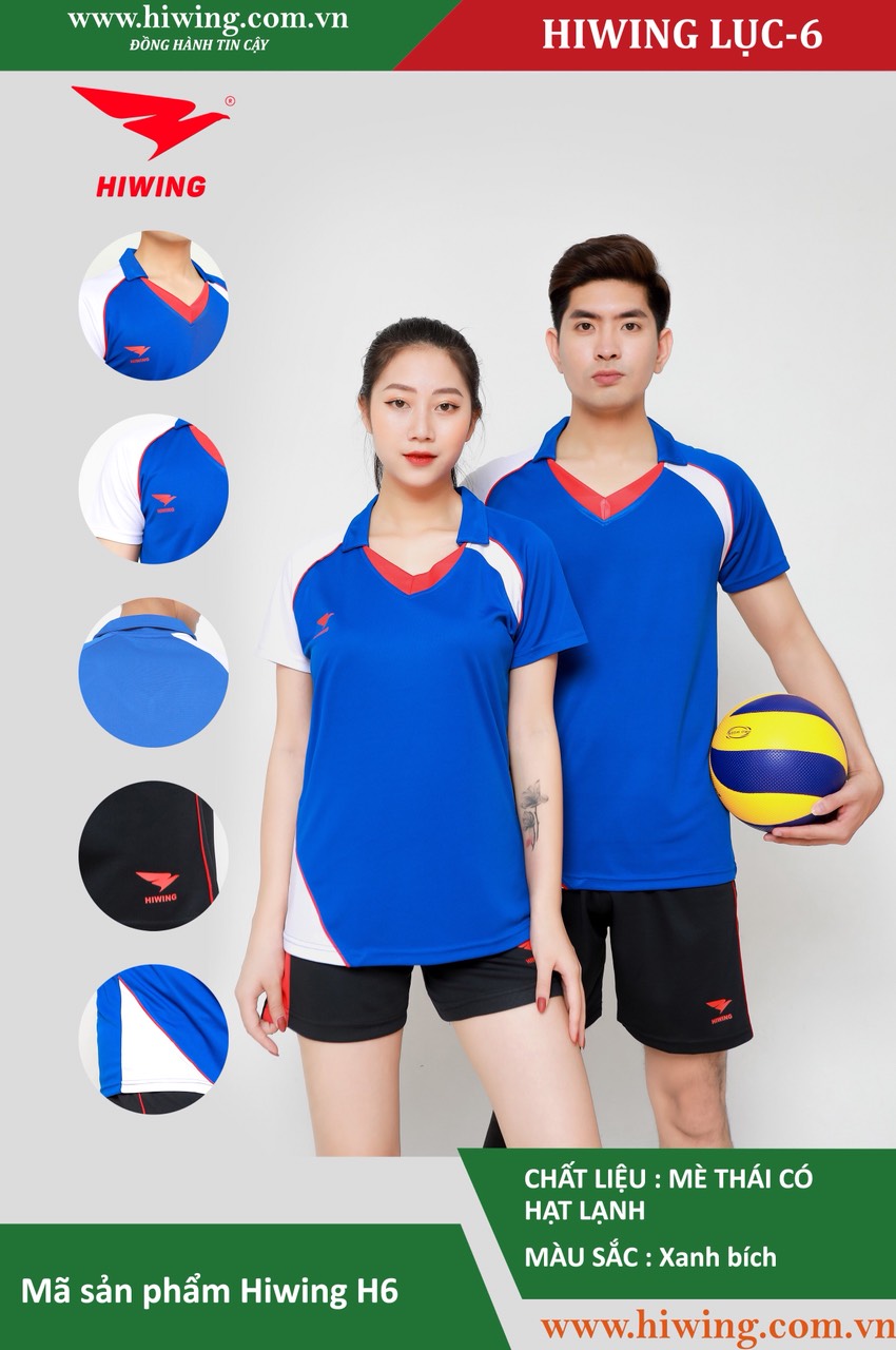 Áo bóng chuyền chính hãng nam HIWING lục - H6 màu xanh bích - Sỉ áo bóng  chuyền, áo cầu lông số 1 Việt Nam - Hiwing Sport