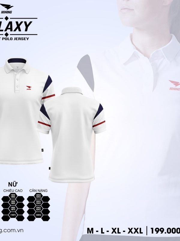 Áo thể thao Polo Nữ Hiwing Lux 2 màu Trắng