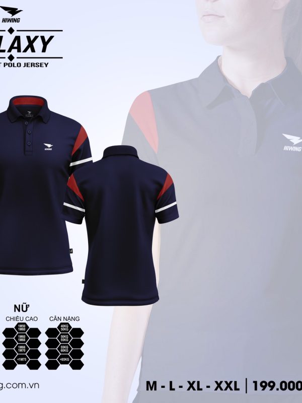 Áo thể thao Polo Nữ Hiwing Lux 2 màu Đen