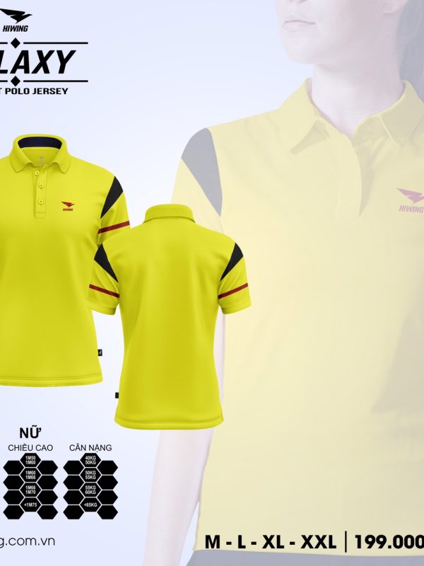 Áo thể thao Polo Nữ Hiwing Lux 2 màu Vàng