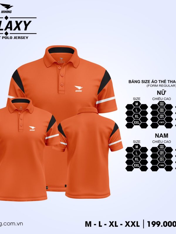 Alternative view of Áo thể thao Polo Nữ Hiwing Lux 2 màu Cam