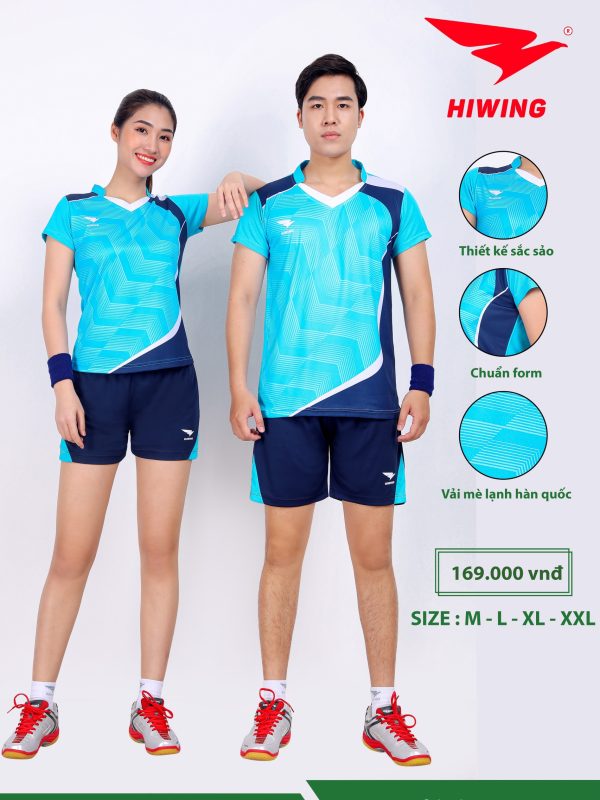 Alternative view of Áo bóng chuyền, áo cầu lông Nam Hiwing H7 màu Xanh Da