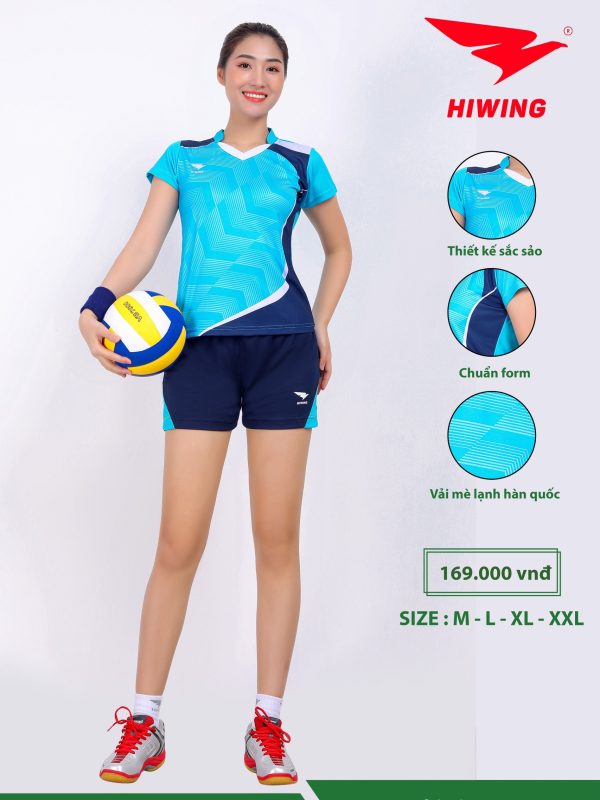 Áo bóng chuyền, áo cầu lông Nữ Hiwing H7 màu Xanh Da