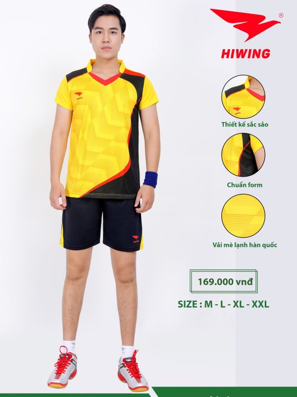 Áo bóng chuyền, áo cầu lông Nam Hiwing H7 màu Vàng