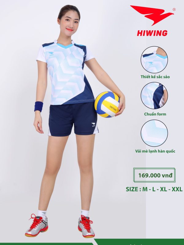 Áo bóng chuyền, áo cầu lông Nữ Hiwing H7 màu Trắng