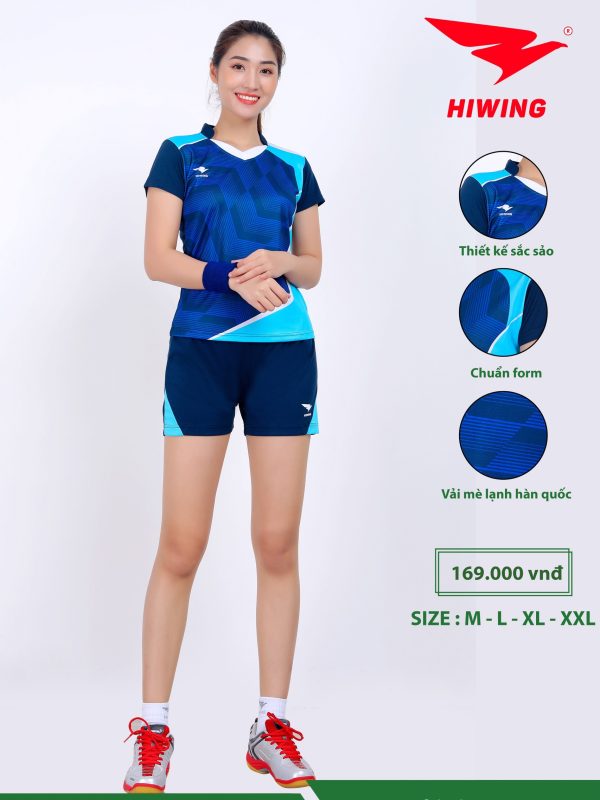 Áo bóng chuyền, áo cầu lông Nữ Hiwing H7 màu Xanh Bích
