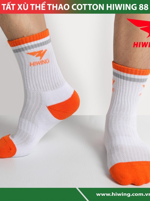 Tất thể thao Hiwing 88 màu Trắng Cam