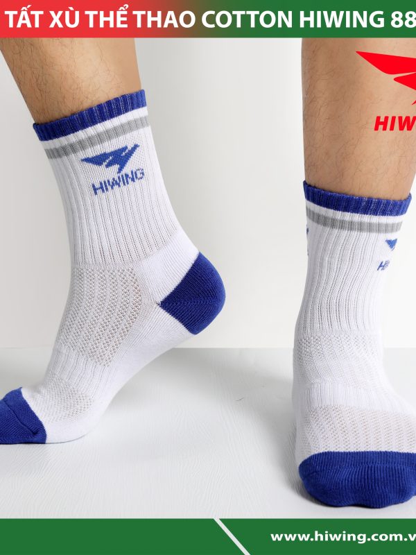 Tất thể thao Hiwing 88 màu Trắng Xanh