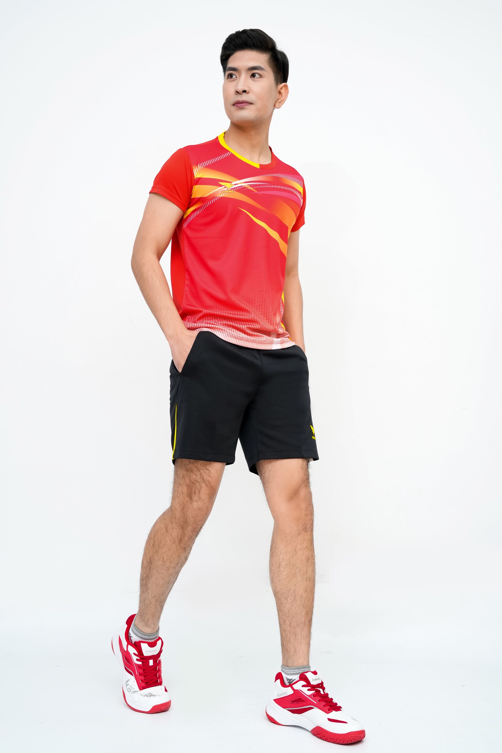 Áo bóng chuyền, cầu lông Hiwing HA1 Nam màu Đỏ