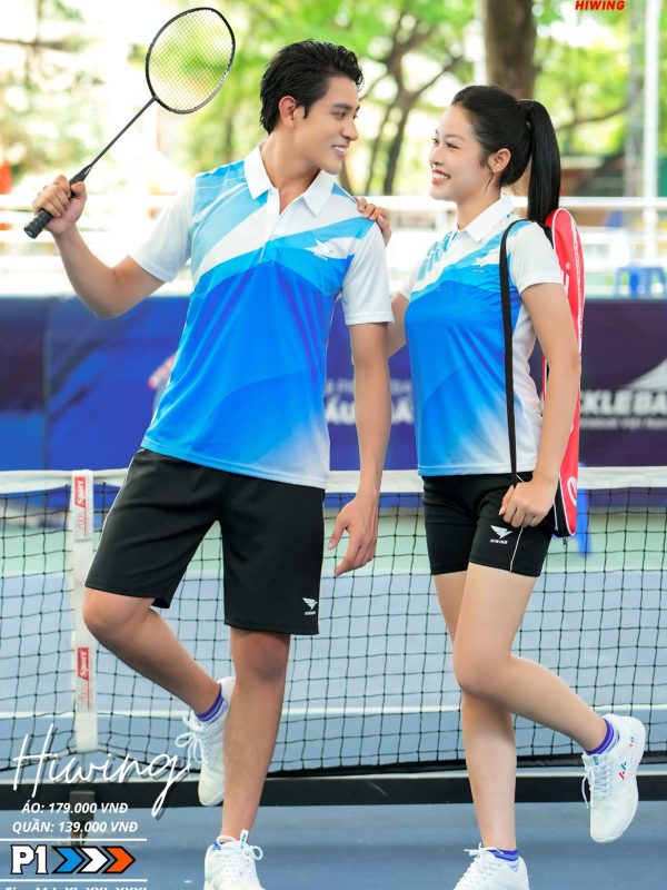 Alternative view of Áo cầu lông Pickleball tenis Nam Hiwing P1 Màu trắng
