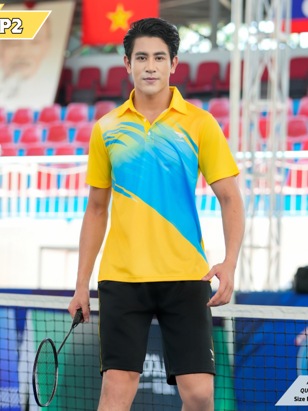 Alternative view of Áo cầu lông Pickleball tenis Nam Hiwing P2 Màu Vàng
