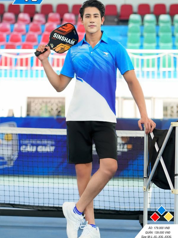 Áo cầu lông Pickleball tenis Nam Hiwing P2 Màu Xanh
