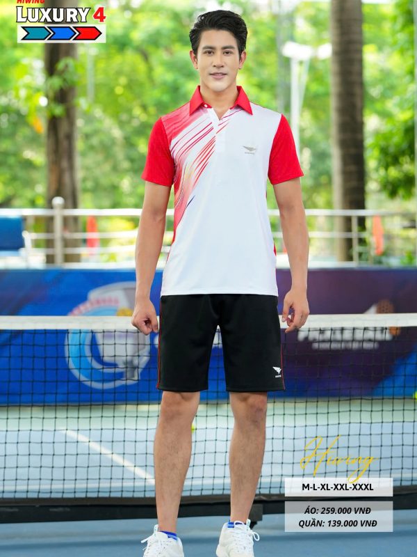 Áo bóng chuyền cầu lông pickleball nam HIWING LUX 4 màu đỏ