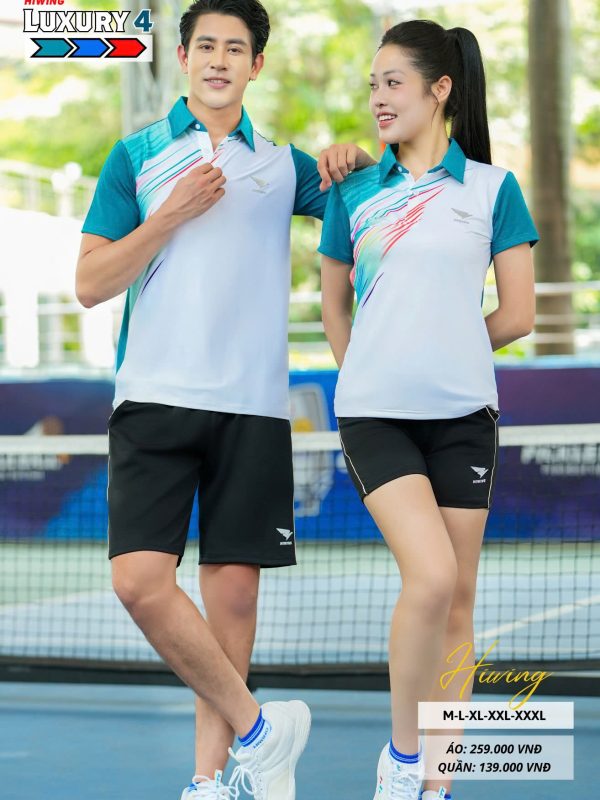 Alternative view of Áo bóng chuyền cầu lông pickleball nam HIWING LUX 4 màu xanh lỳ