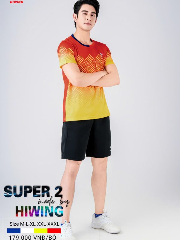 Áo Bóng Chuyền Pickleball Cầu Lông Hiwing Super 2 Nam Màu Đỏ New 2025