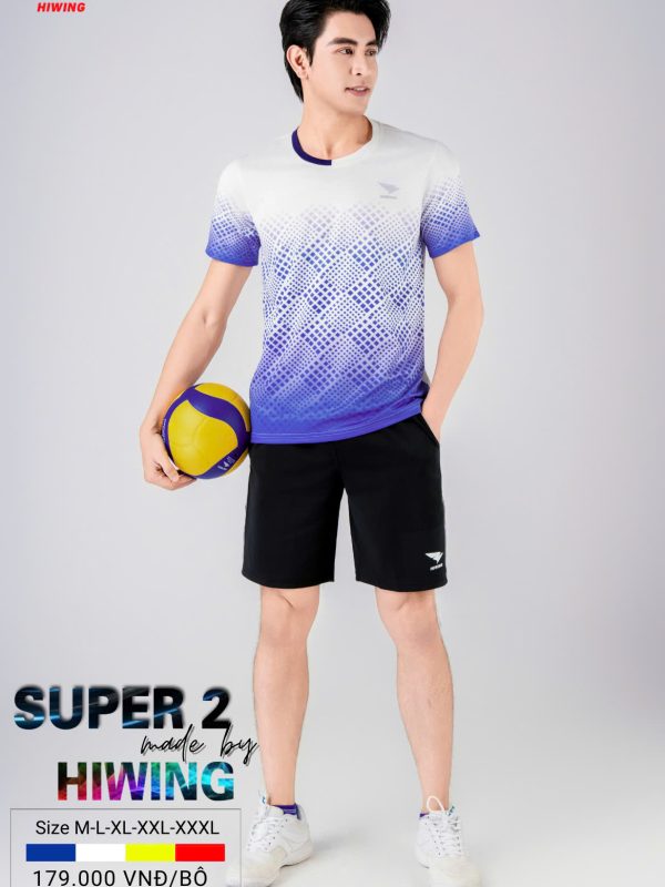 Áo Bóng Chuyền Pickleball Cầu Lông Hiwing Super 2 Nam Màu Trắng New 2025