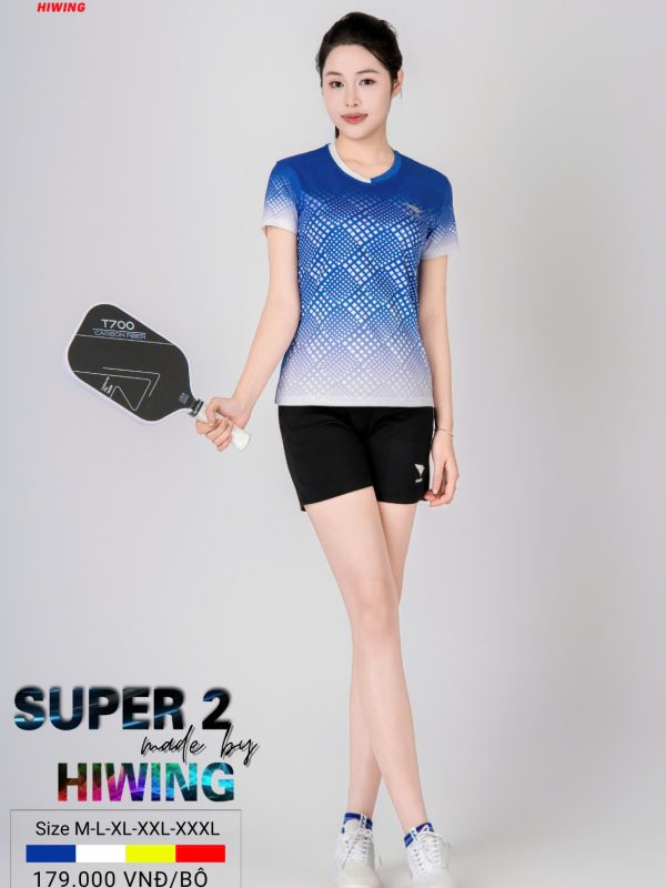 Áo Bóng Chuyền Pickleball Cầu Lông Hiwing Super 2 Nữ Màu Xanh New 2025