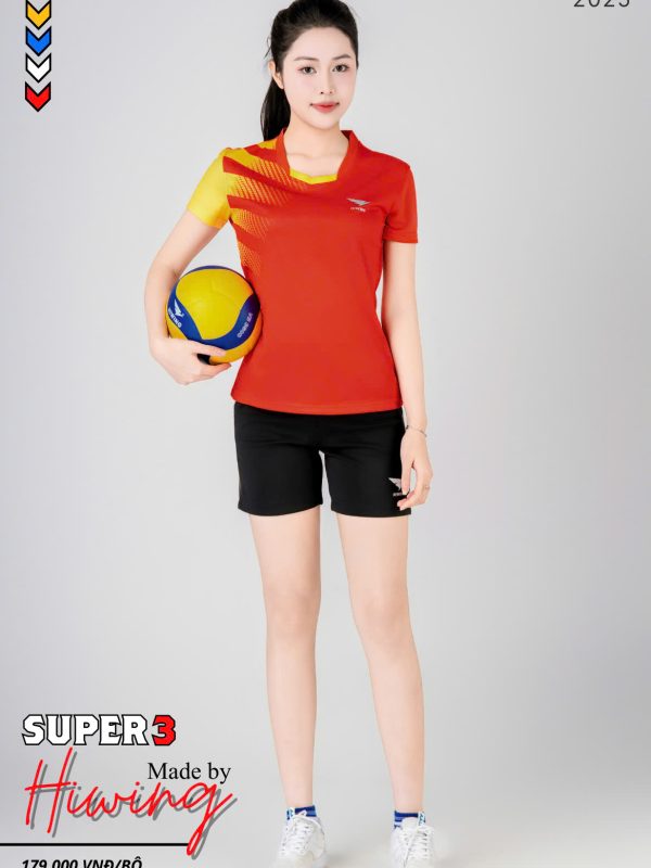 Áo Bóng Chuyền Pickleball Cầu Lông Hiwing Super 3 Nữ Màu Đỏ New 2025