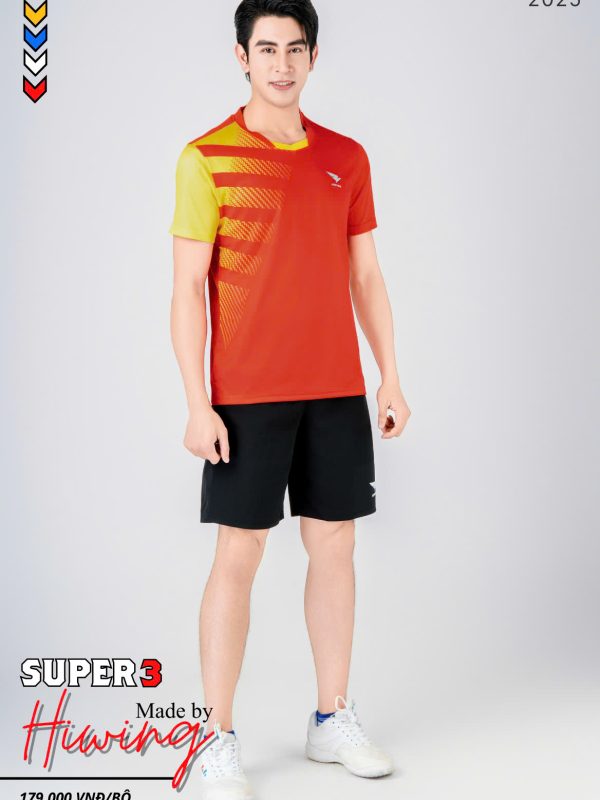 Áo Bóng Chuyền Pickleball Cầu Lông Hiwing Super 3 Nam Màu Đỏ New 2025