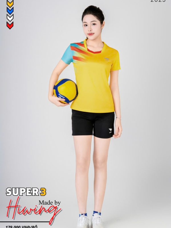 Áo Bóng Chuyền Pickleball Cầu Lông Hiwing Super 3 Nữ Màu Vàng New 2025