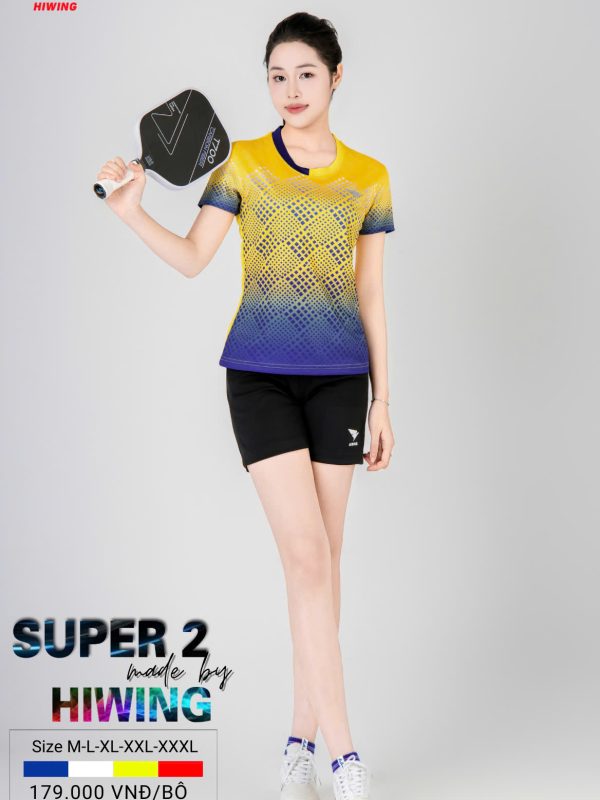 Áo Bóng Chuyền Pickleball Cầu Lông Hiwing Super 2 Nữ Màu Vàng New 2025