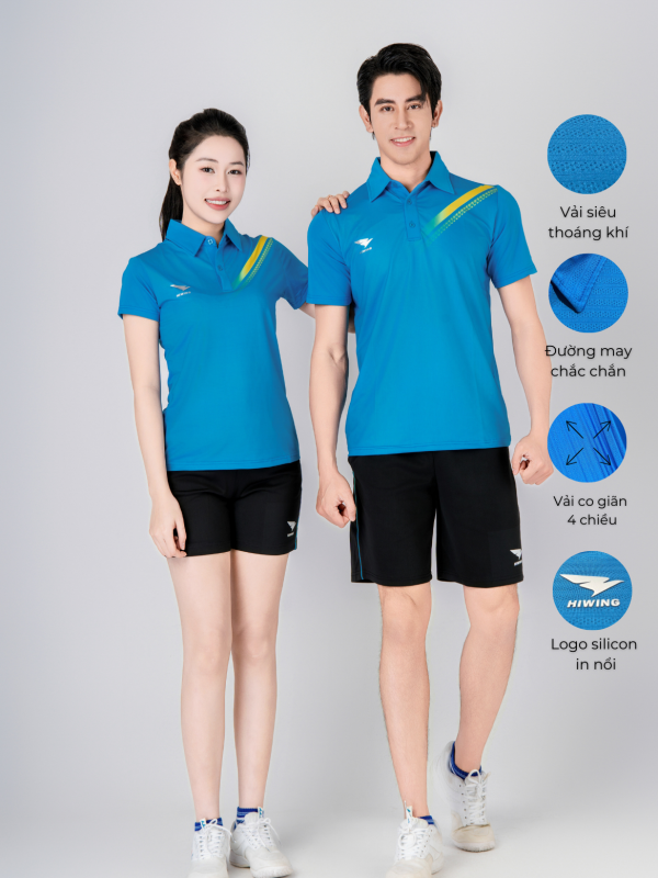 Alternative view of Áo Bóng Chuyền,Cầu Lông,Pickleball Hiwing Cooling Fabric A1 Nam Màu Xanh New 2025