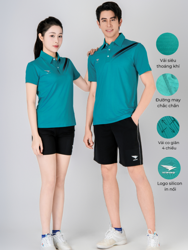 Alternative view of Áo Bóng Chuyền,Cầu Lông,Pickleball Hiwing Cooling Fabric A1 Nam Màu Xanh Lá New 2025
