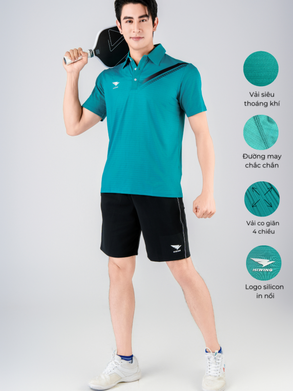 Áo Bóng Chuyền,Cầu Lông,Pickleball Hiwing Cooling Fabric A1 Nam Màu Xanh Lá New 2025