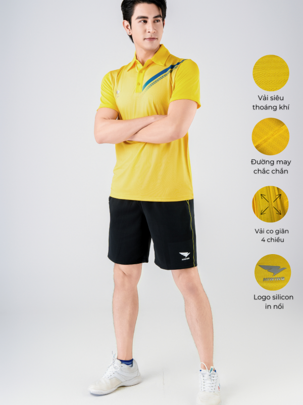 Alternative view of Áo Bóng Chuyền,Cầu Lông,Pickleball Hiwing Cooling Fabric A1 Nam Màu Vàng New 2025