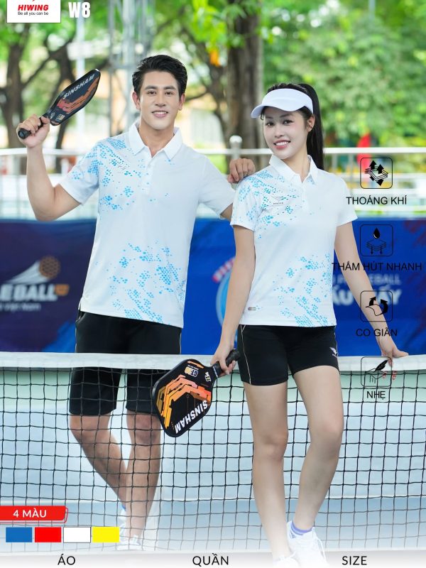 Alternative view of Áo Cầu Lông , Pickleball Hiwing W8 Nữ - Màu Trắng