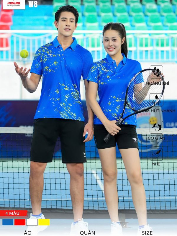 Alternative view of Áo Cầu Lông , Pickleball Hiwing W8 Nam - Màu Xanh