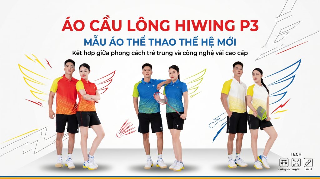 Hiwing Giới Thiệu Mẫu Áo Pickleball & Áo Cầu Lông Hiwing P3 – Thiết Kế Mới, Đột Phá Mới Bộ Sưu Tập Hè Thu 2025