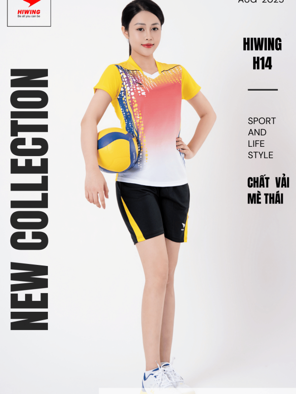 Áo Bóng Chuyền ,Pickleball Hiwing H14 Nữ- Màu Vàng