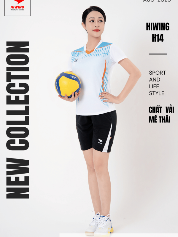 Áo Bóng Chuyền,Pickleball Hiwing H14 Nữ- Màu Trắng