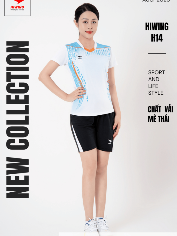 Alternative view of Áo Bóng Chuyền,Pickleball Hiwing H14 Nữ- Màu Trắng