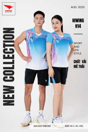 Alternative view of Áo Bóng Chuyền ,Pickleball Hiwing H14 Nữ- Màu Xanh
