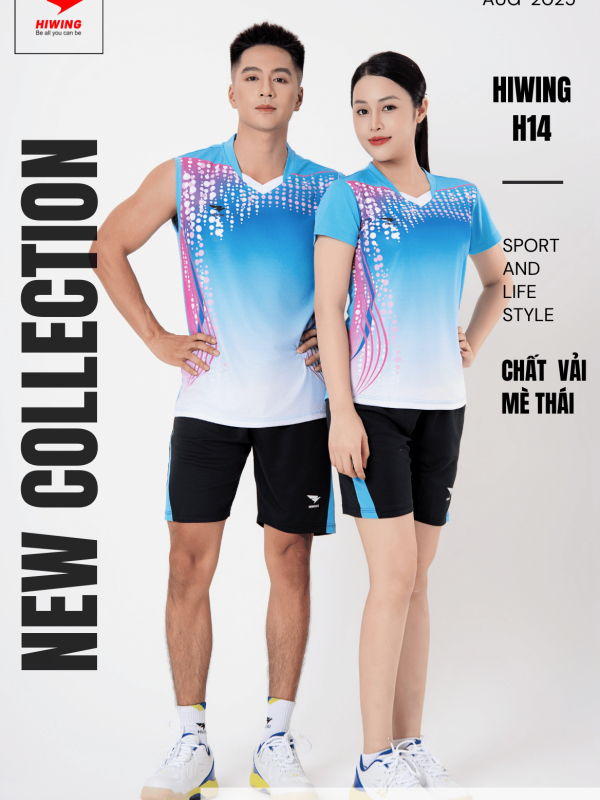 Alternative view of Áo Bóng Chuyền ,Pickleball Hiwing H14 Nữ- Màu Xanh
