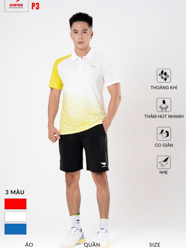 Áo Pickleball, Cầu Lông, Bóng Chuyền Hiwing P3 Nam –  Màu Vàng