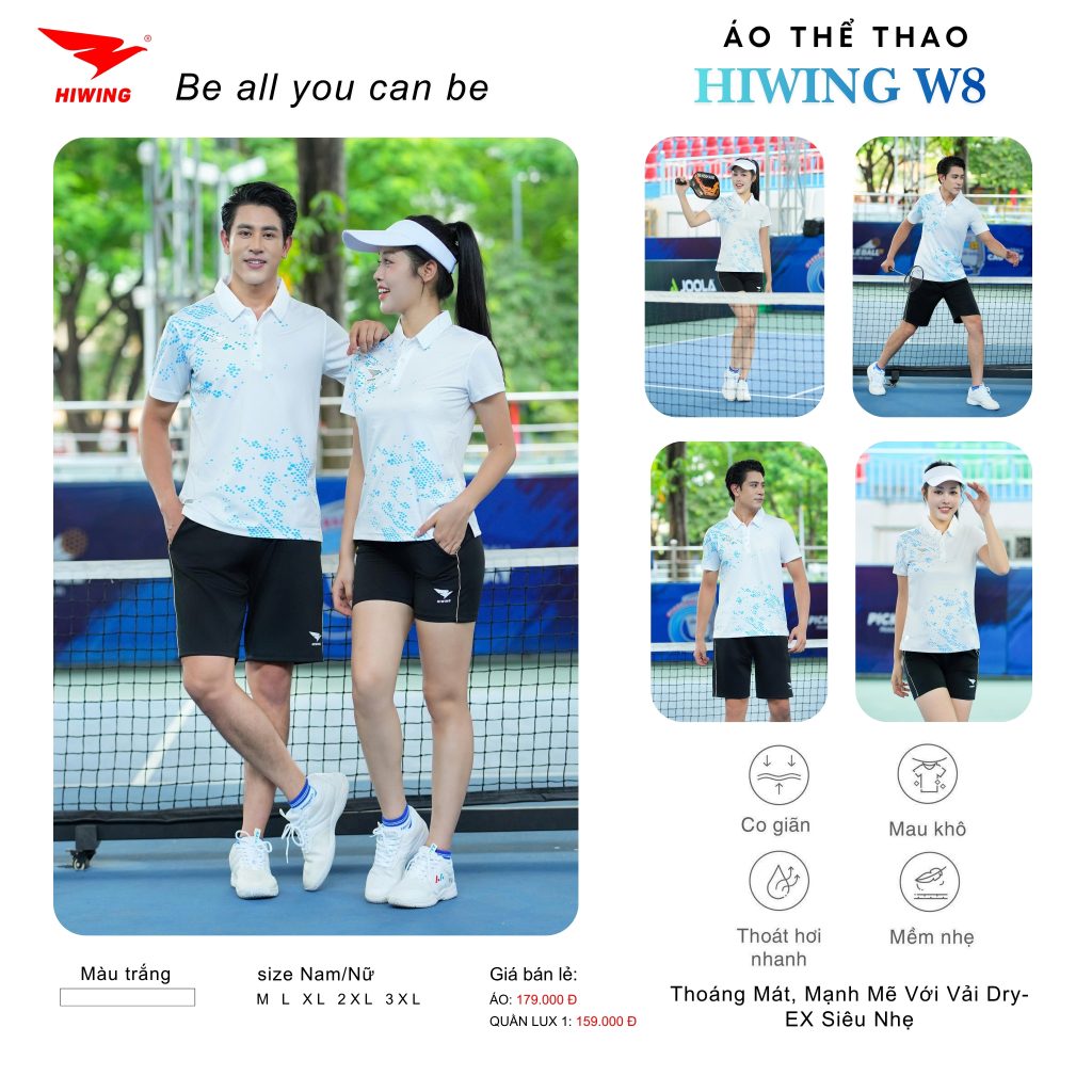 Hiwing Ra Mắt Mẫu Áo Cầu Lông & Áo Pickleball W8 – Thiết Kế Mới, Đột Phá Mới