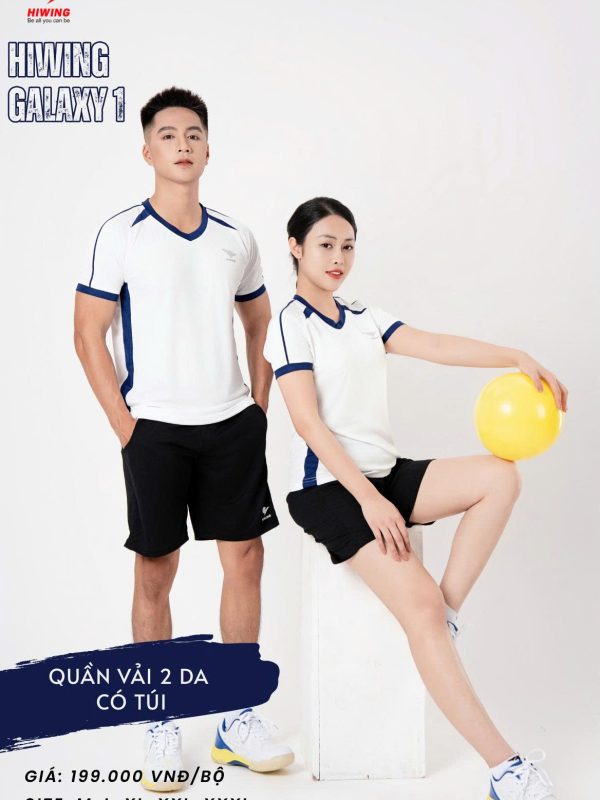 Alternative view of Áo Bóng Chuyền , Pickleball Hiwing Galaxy 1 Nam - Màu Trắng